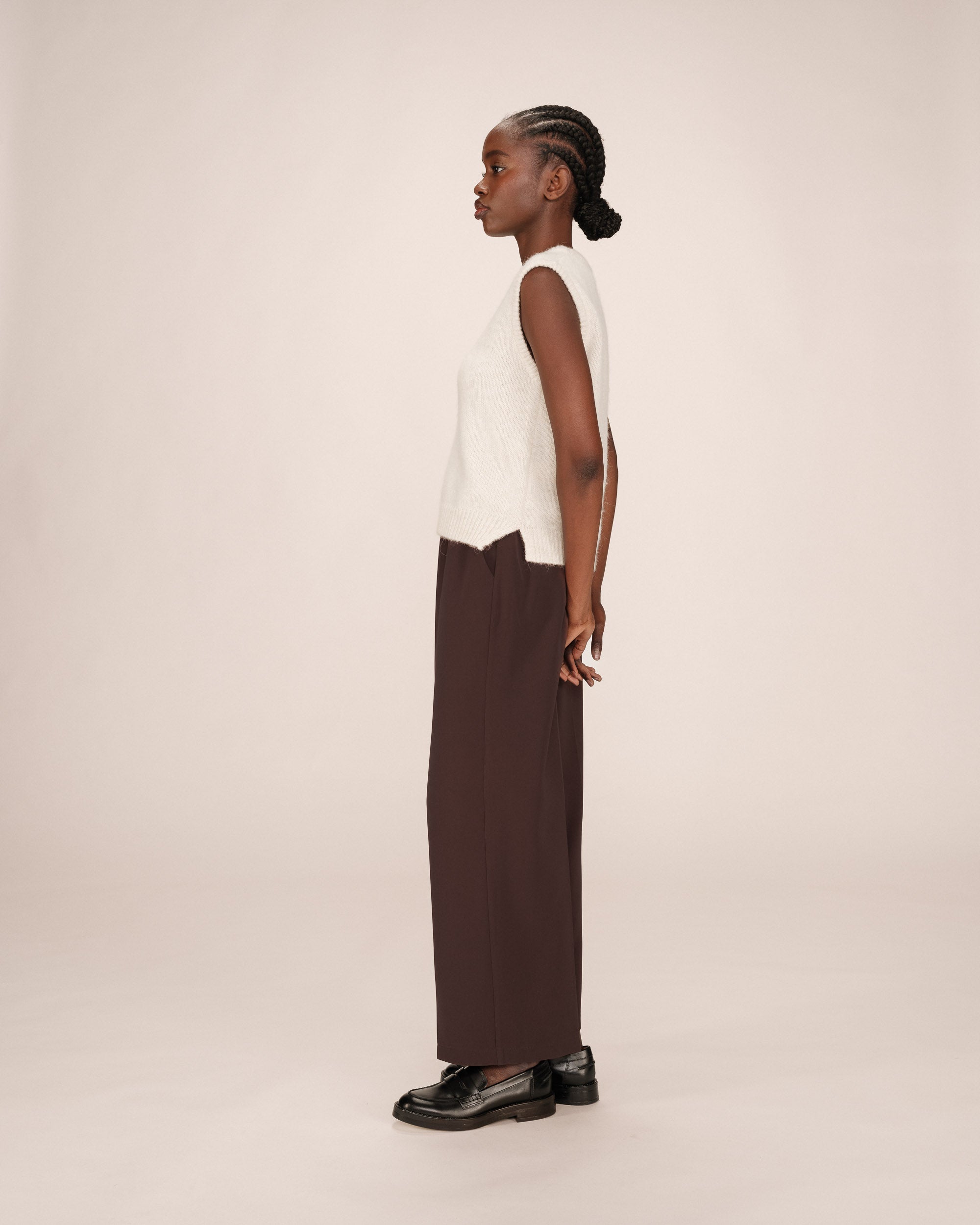 Pantalon fluide chocolat Noblesse