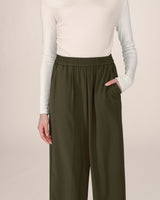 Pantalon fluide vert foret Noblesse