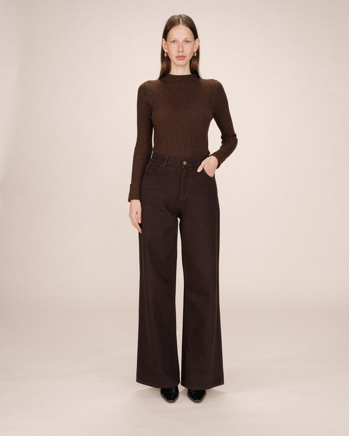 Jean large chocolat James