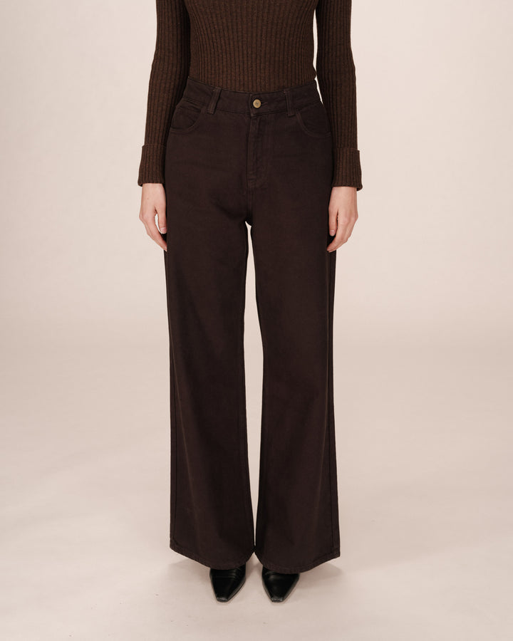 Jean large chocolat James