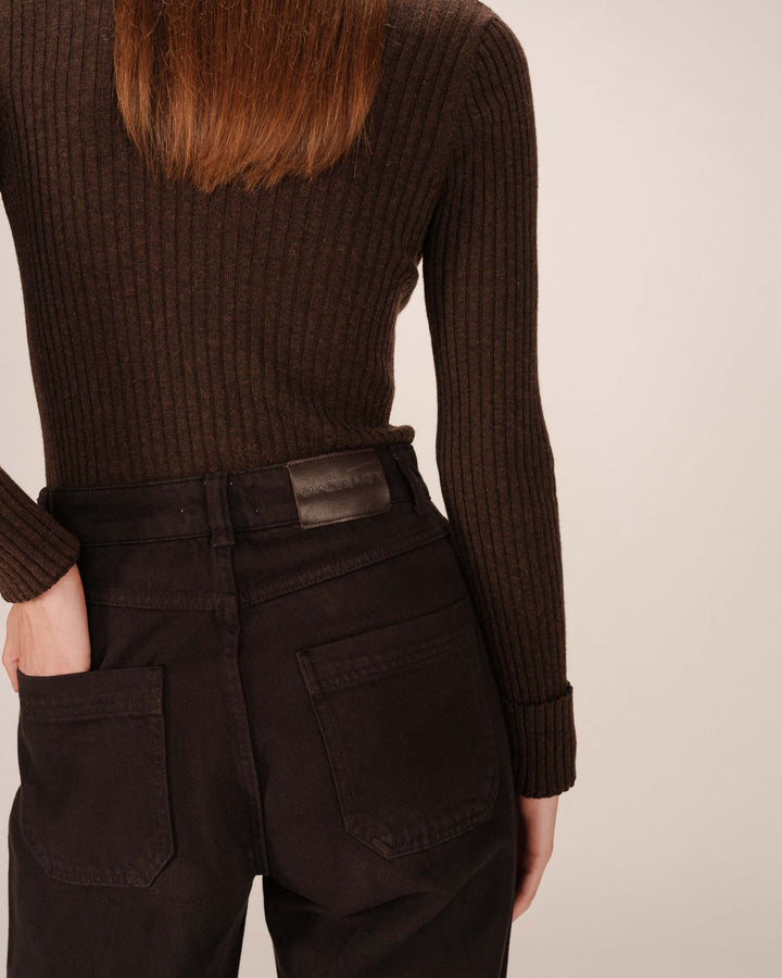 Jean large chocolat James