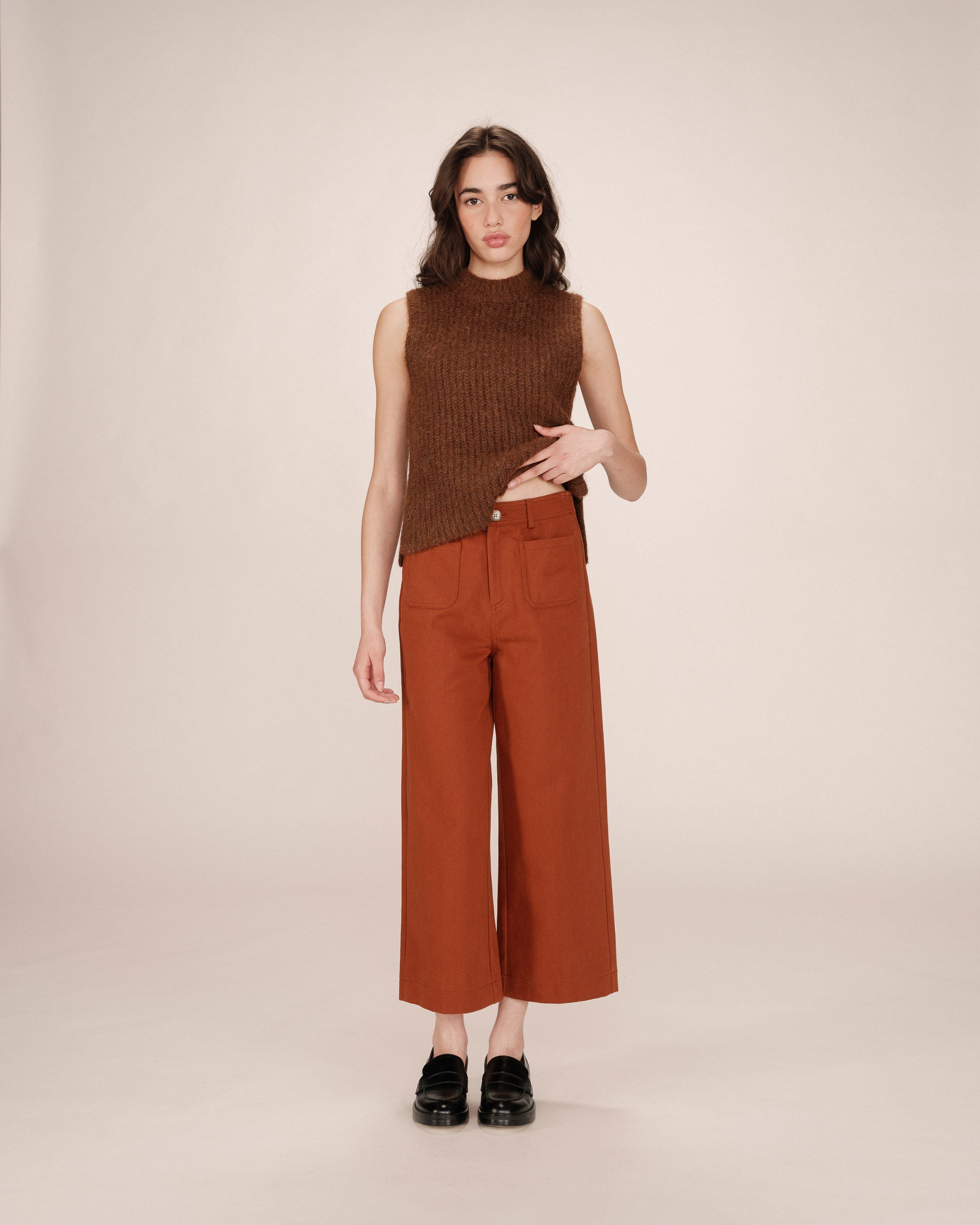 7/8 straight trousers camel Sole