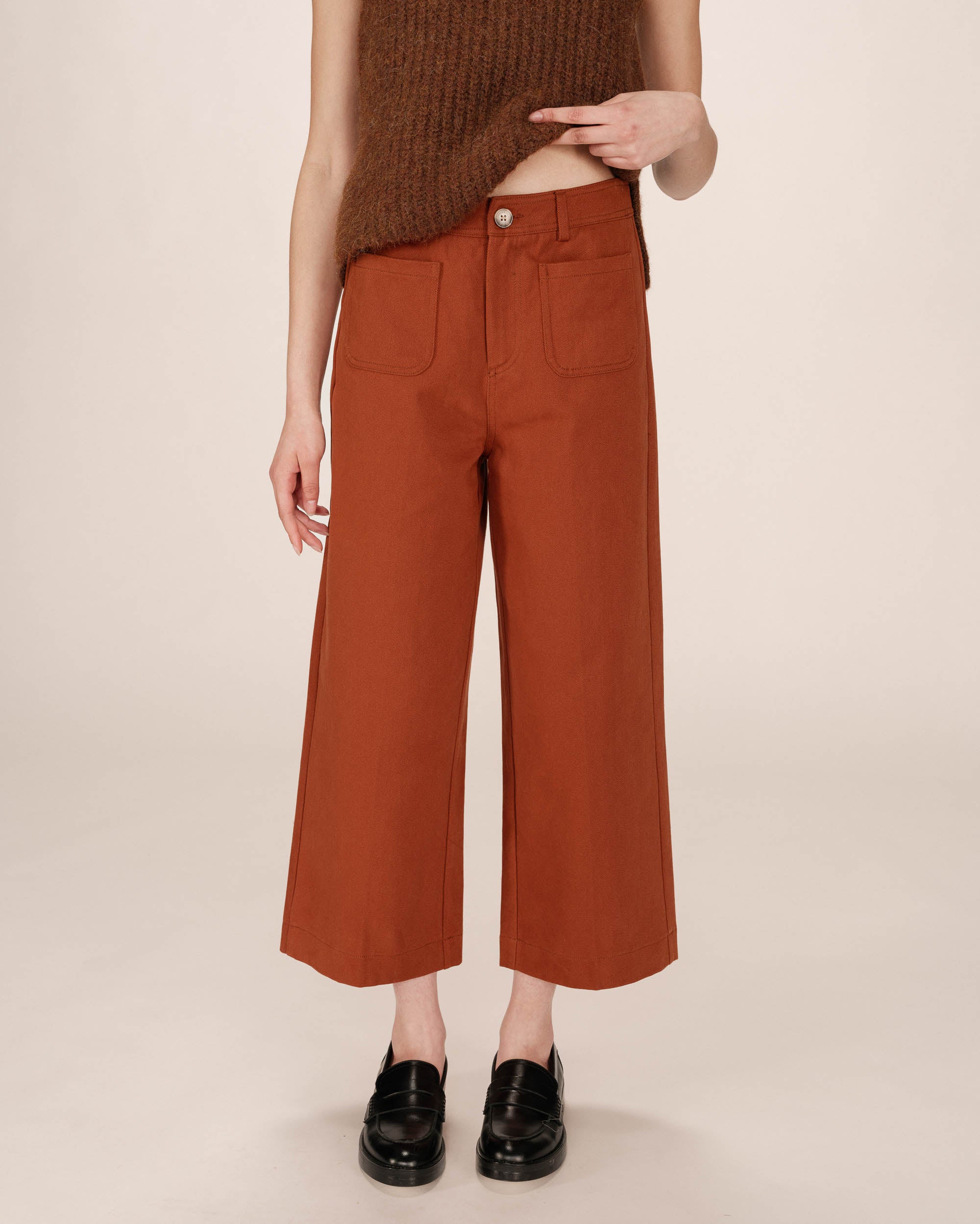 7/8 straight trousers camel Sole