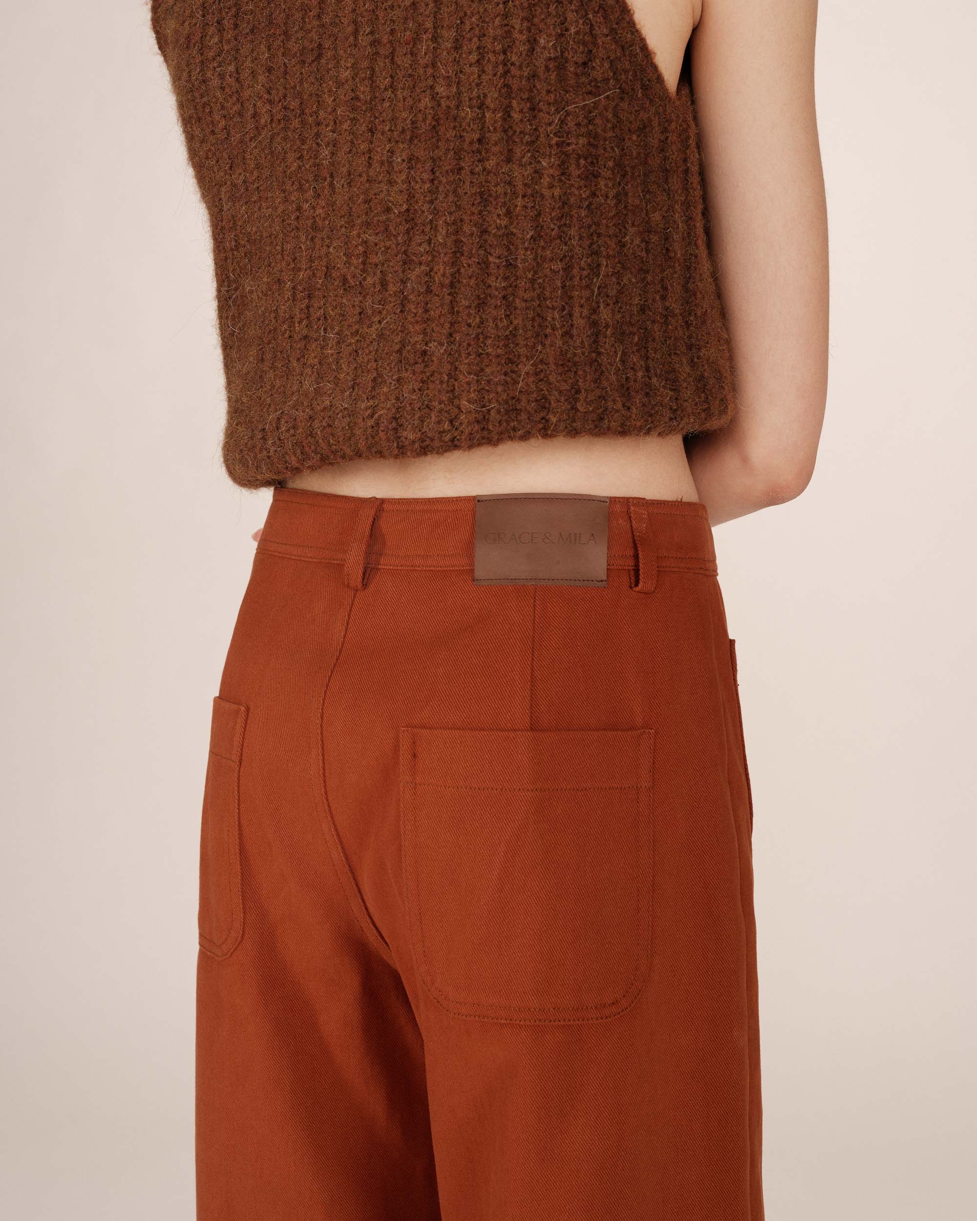 7/8 straight trousers camel Sole