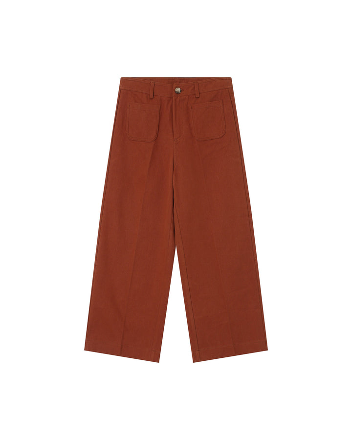 Pantalon droit 7/8e camel Sole