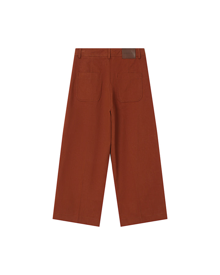 Pantalon droit 7/8e camel Sole