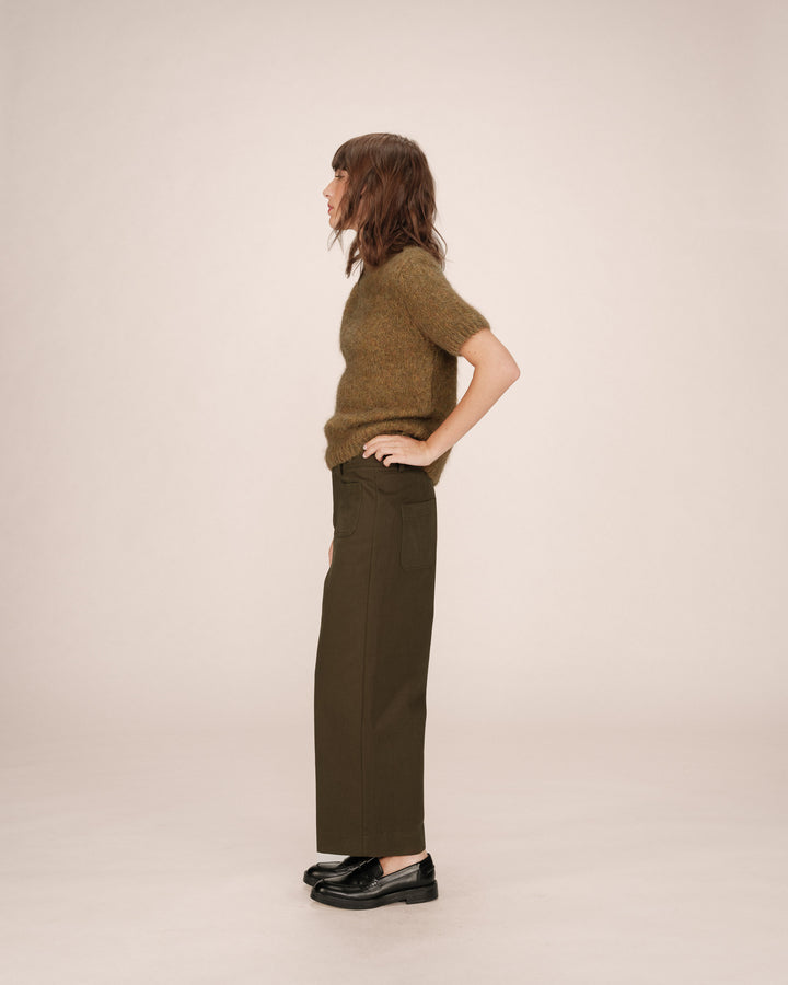 7/8 straight trousers vert foret Sole