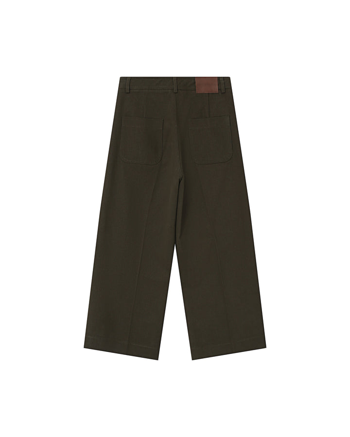 7/8 straight trousers vert foret Sole