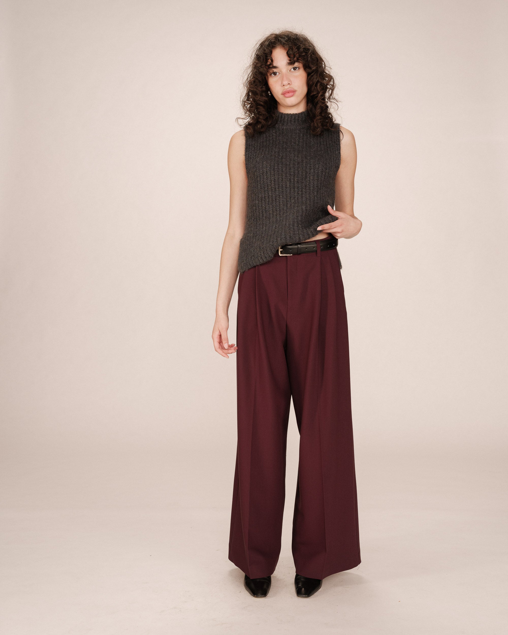 Pantalon tailleur bordeaux Story