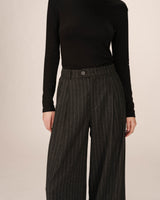 Pantalon tailleur rayures carbone Senna