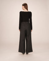 Pantalon tailleur rayures carbone Senna