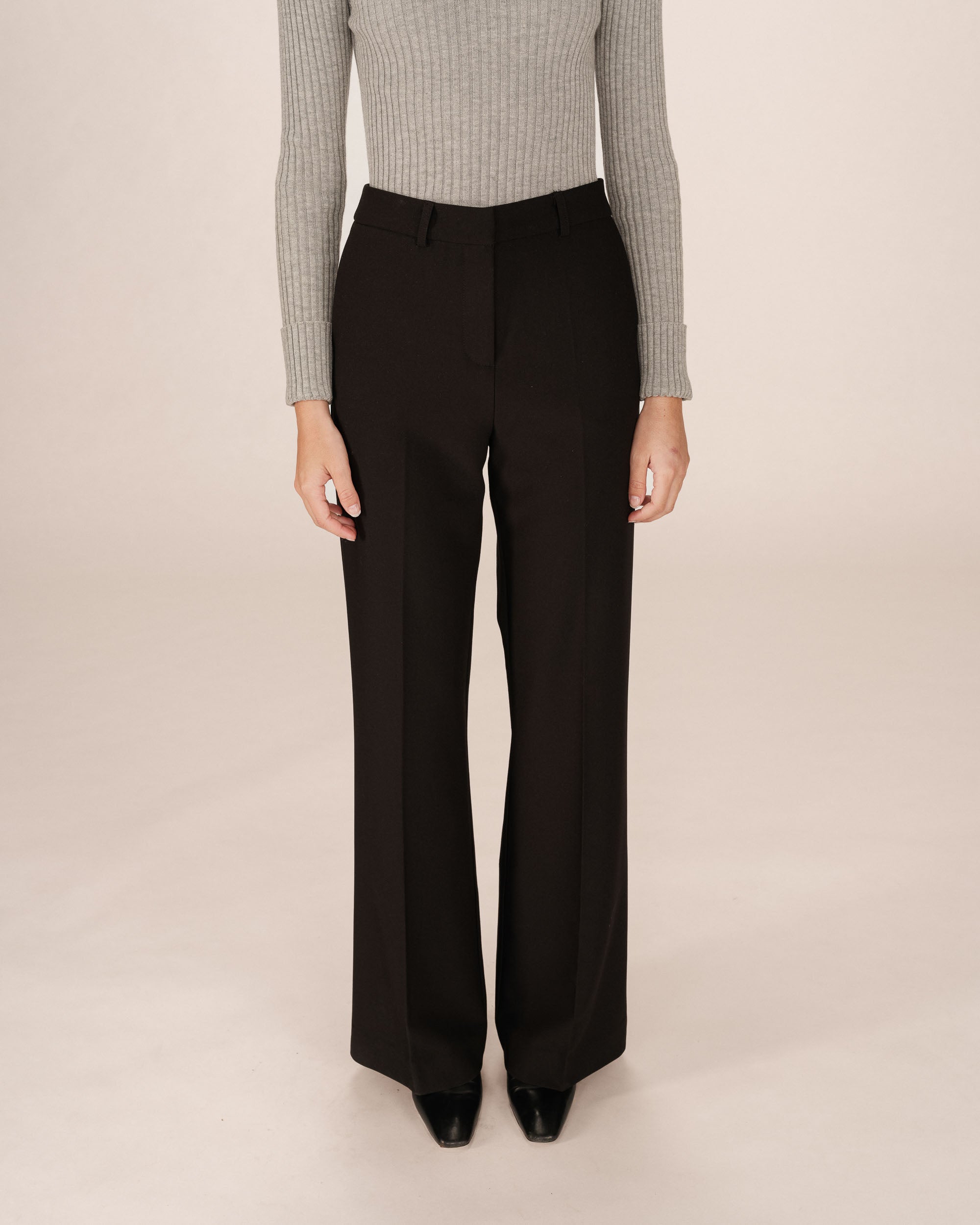 Pantalon tailleur evase noir Singer