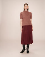 Jupe longue plissee chocolat Plisse