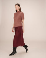 Jupe longue plissee chocolat Plisse