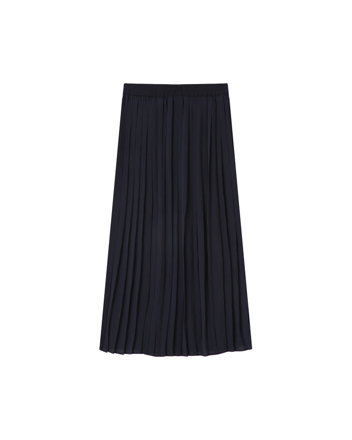 Jupe longue plissee marine Plisse