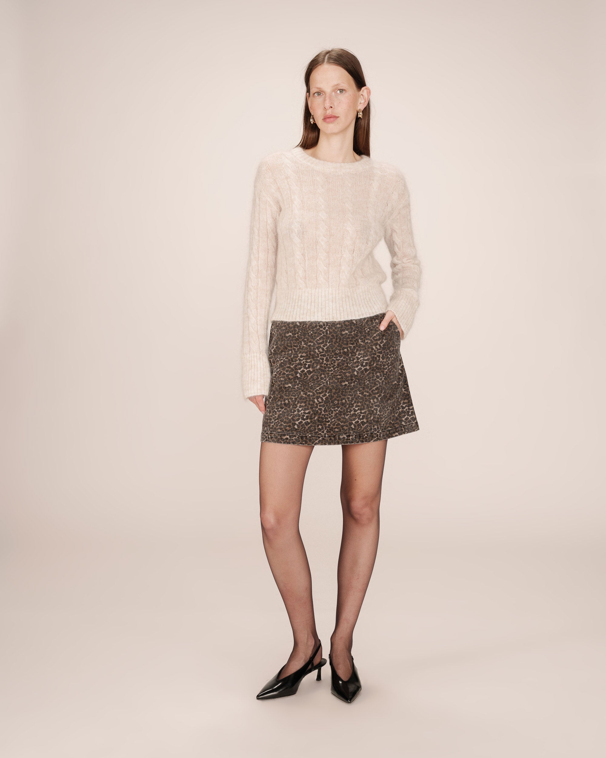 Jupe imprimée leopard Sparta