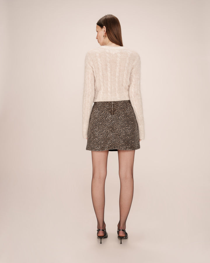 Jupe imprimée leopard Sparta