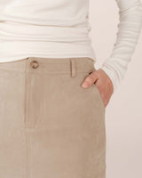Long suede skirt greige Sorry