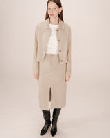 Long suede skirt greige Sorry