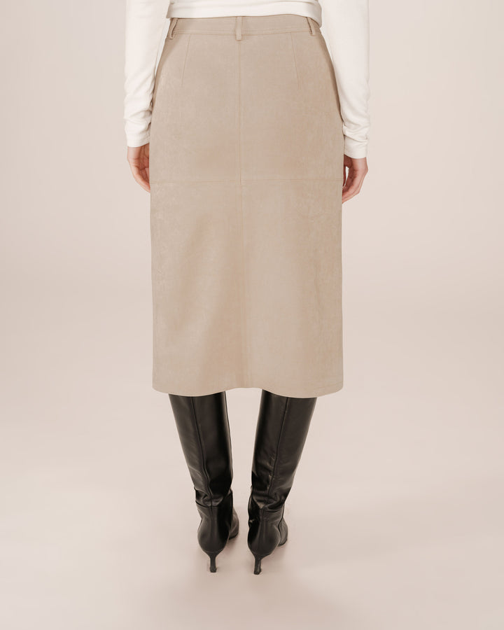 Jupe longue suedine greige Sorry