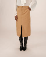 Long suede skirt ocre Sorry