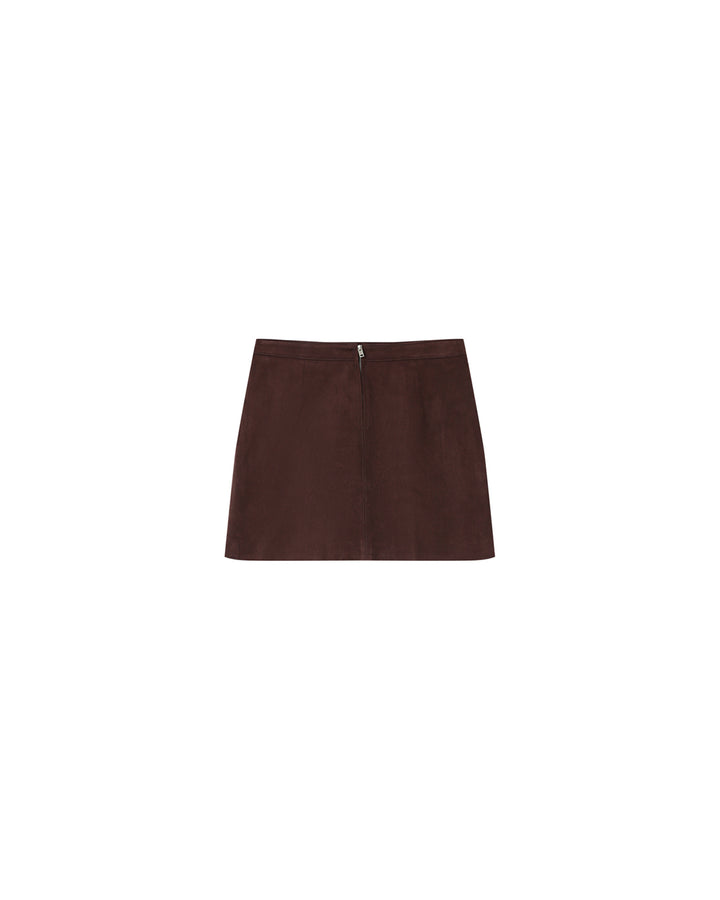 Short suede skirt chocolat Surprenante