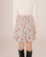 Jupe imprimée fleurs ecru Staicy