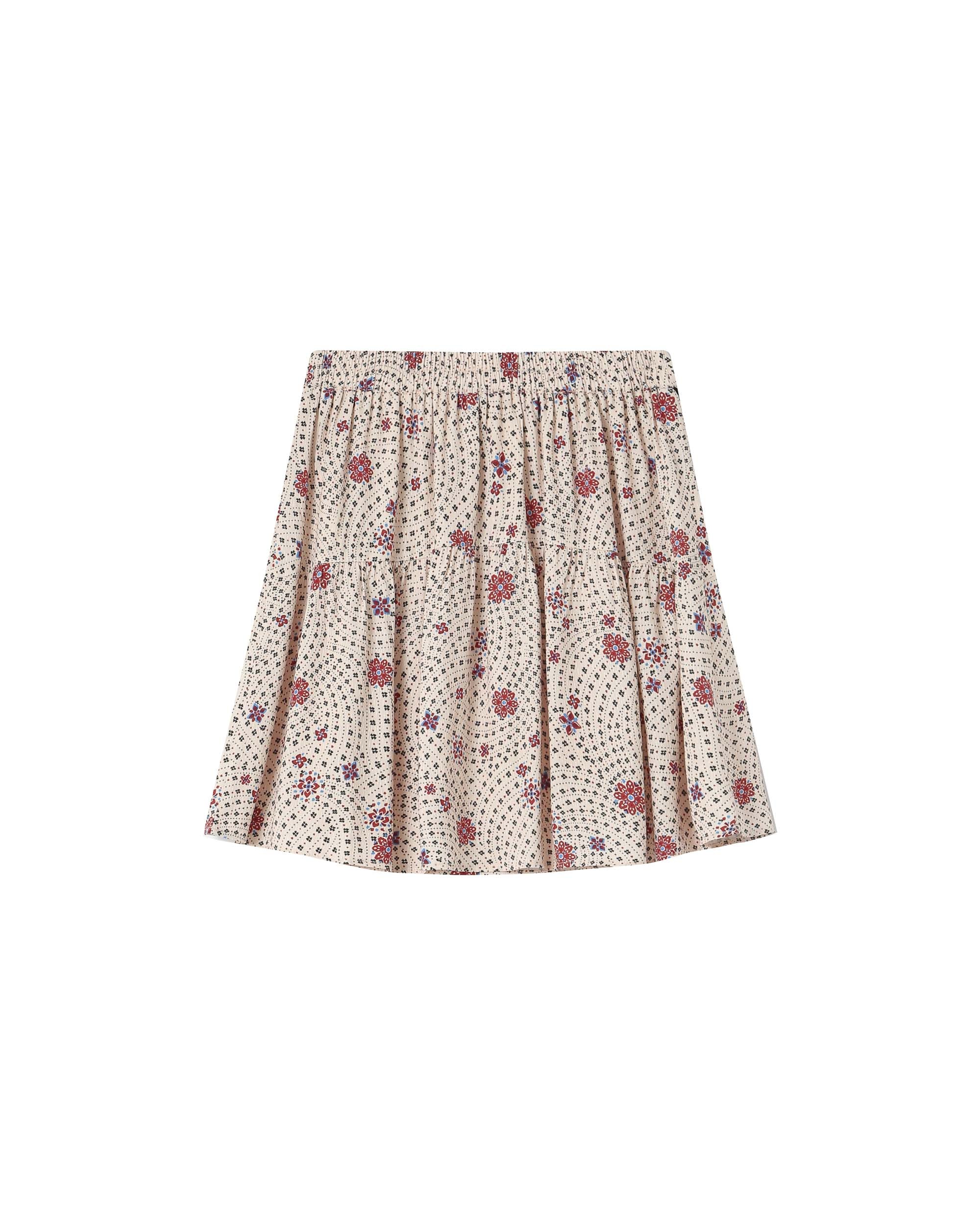 Jupe imprimée fleurs ecru Staicy