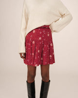 Jupe imprimée fleurs terracotta Staicy