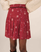 Jupe imprimée fleurs terracotta Staicy