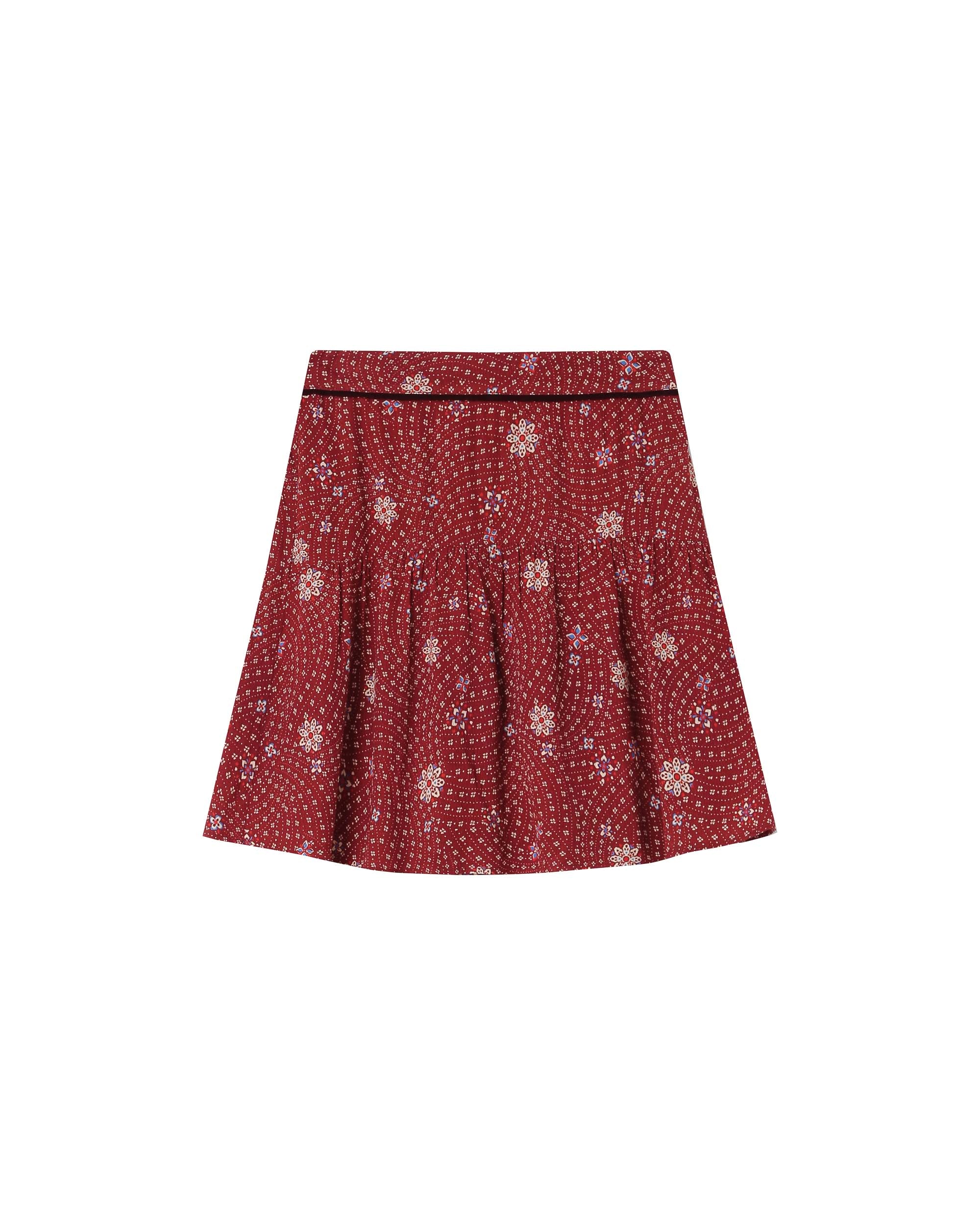 Jupe imprimée fleurs terracotta Staicy