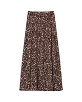 Jupe longue imprimée chocolat Sibella