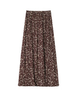 Jupe longue imprimée chocolat Sibella