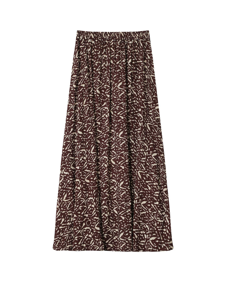 Jupe longue imprimée chocolat Sibella