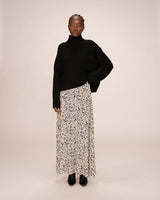 Jupe longue imprimée vanille Sibella