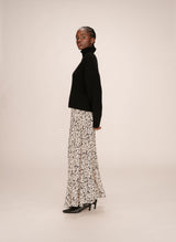 Jupe longue imprimée vanille Sibella