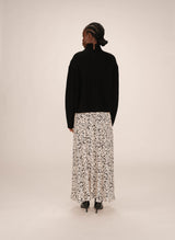 Jupe longue imprimée vanille Sibella