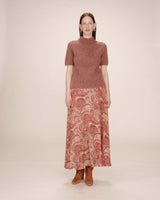 Jupe longue imprimée terracotta Sibella