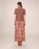 Jupe longue imprimée terracotta Sibella