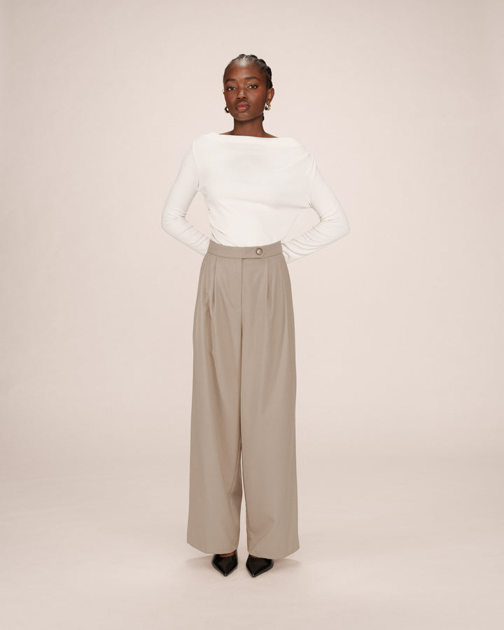 Pantalon tailleur greige Strokes