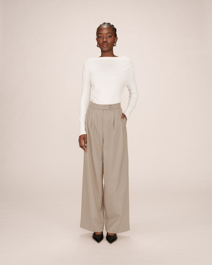 Pantalon tailleur greige Strokes