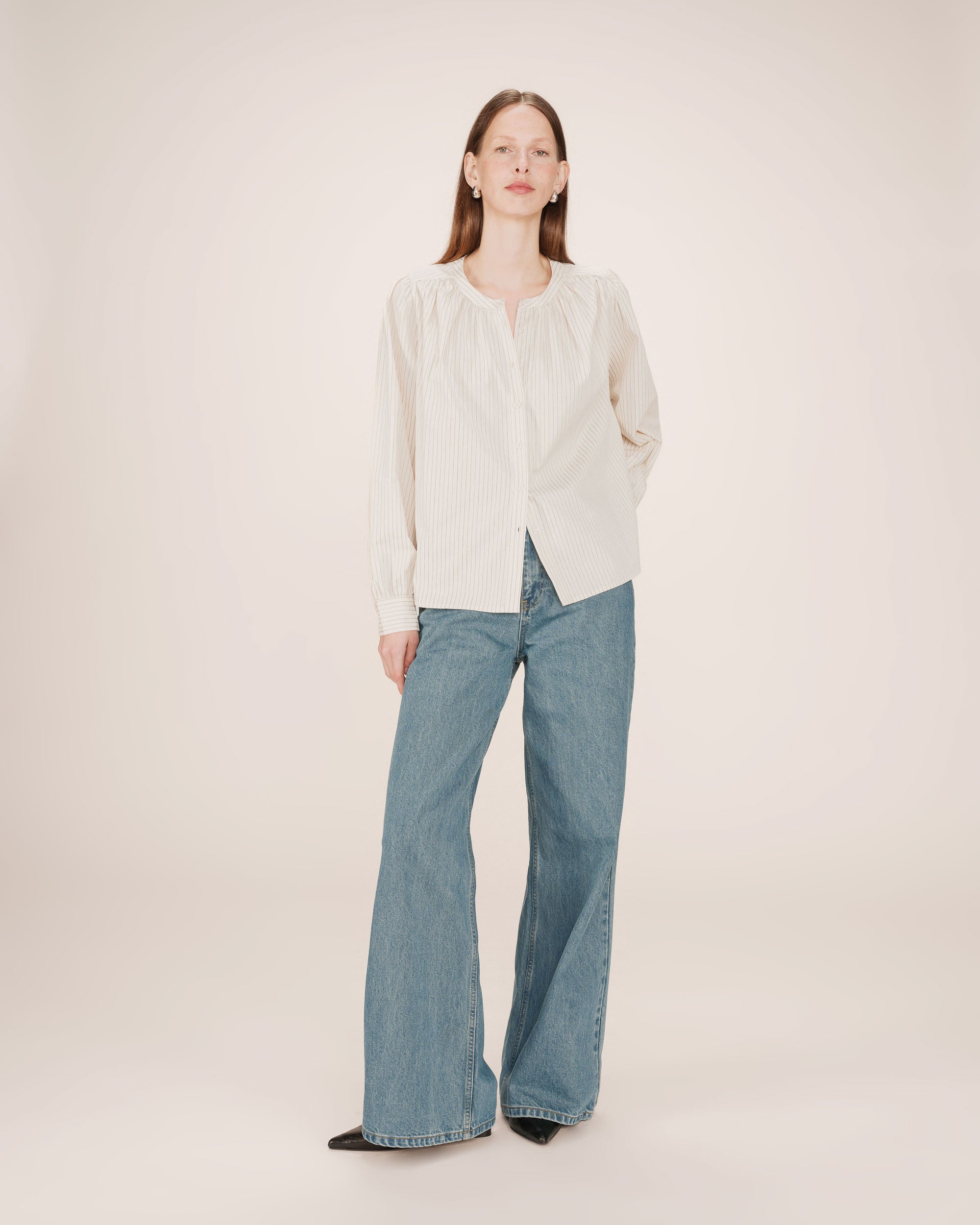 Striped shirt ecru Sissi