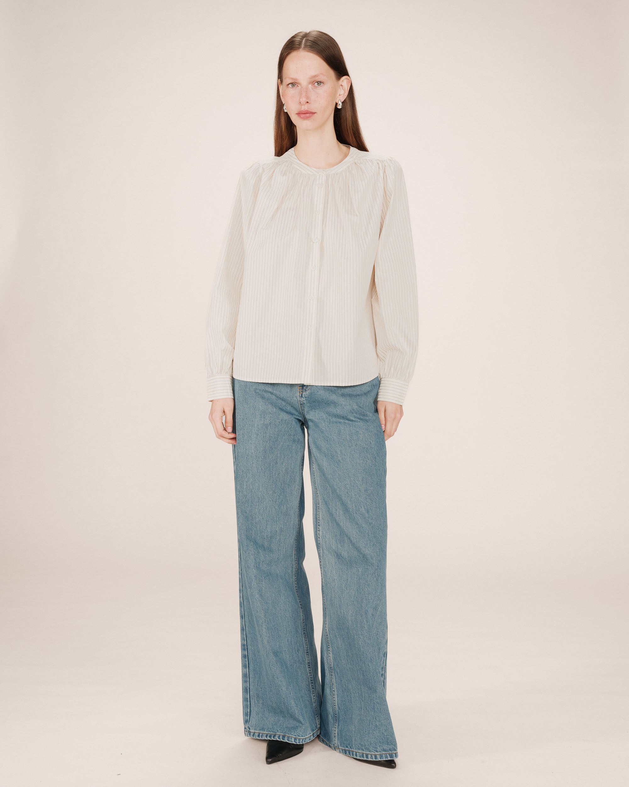 Striped shirt ecru Sissi