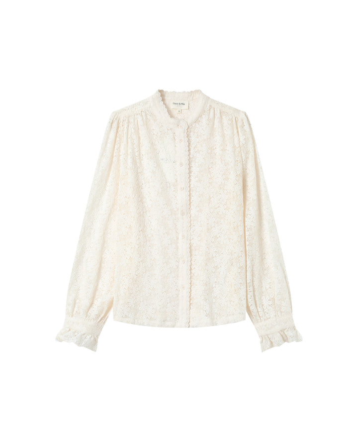 Blouse en dentelle ecru Swing