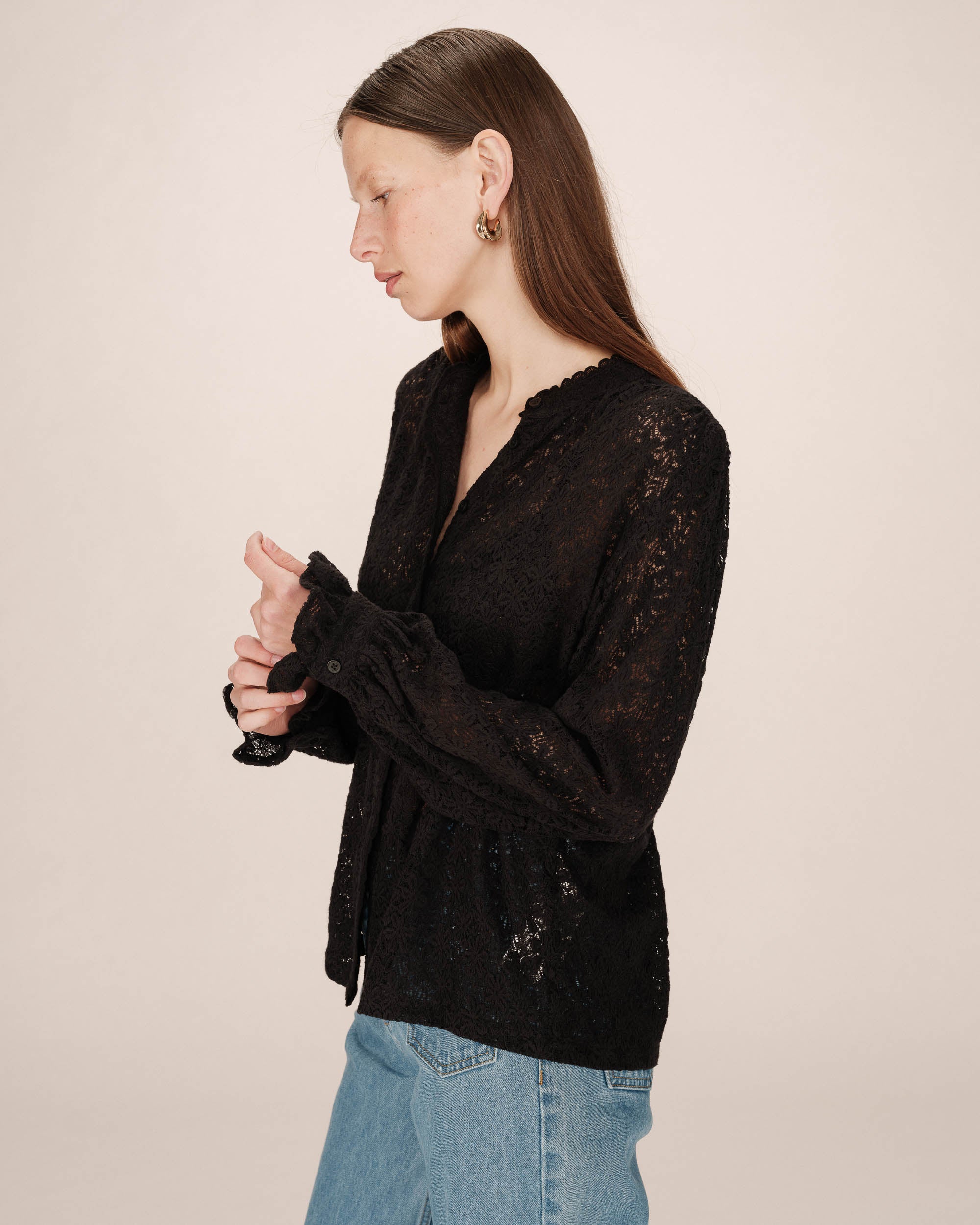 Blouse en dentelle noir Swing