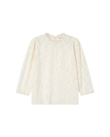 Blouse dentelle col montant ecru Stella