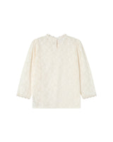 Blouse dentelle col montant ecru Stella