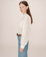 Blouse col lavallière ivoire Sicilia