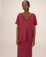 Modal t-shirt burgundy Song