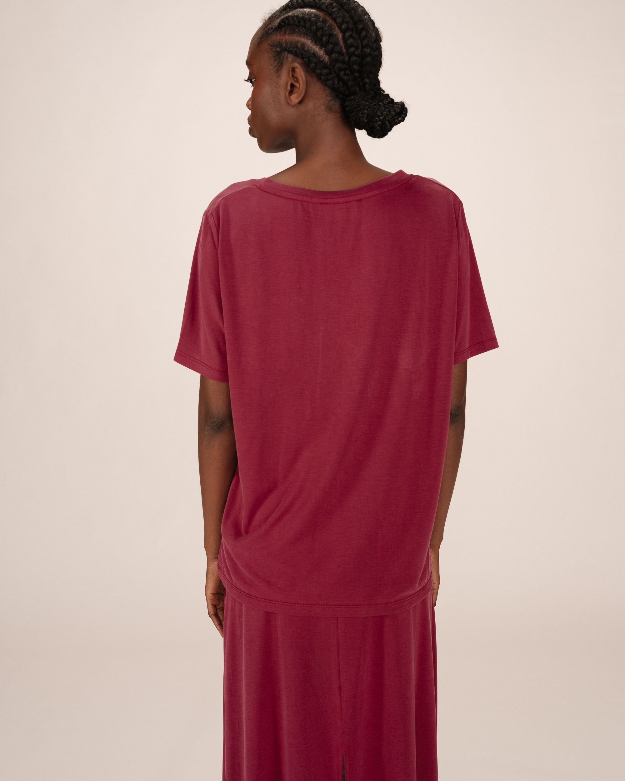 Modal t-shirt burgundy Song